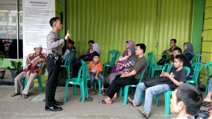 Sambang BPJS Ketenagakerjaan, Polisi Sampaikan Imbuan Kamtibmas Kepada Pengunjung