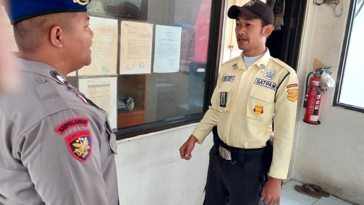 Patroli Barcode di Area PLTU III Banten Satpolairud Sampaikan Himbauan Kamtibmas