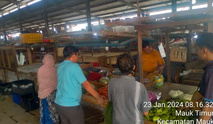 Piket Polsek Mauk Kontrol Pengecekan Harga Bahan Sayur Mayur Pasar mauk