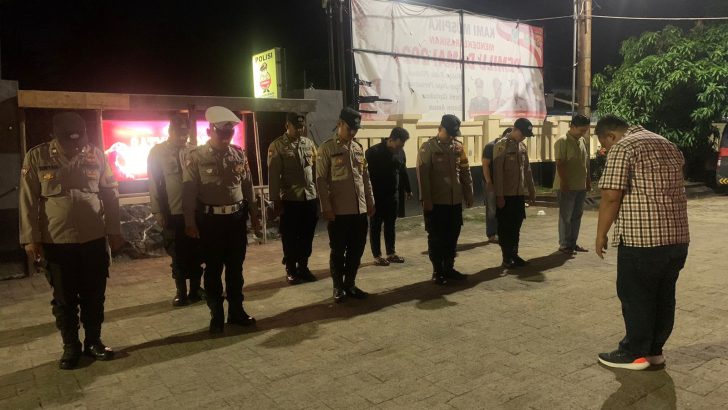 Personil polsek Mauk Melaksanakan apel malam Di Lanjut Patroli Kewilayahan