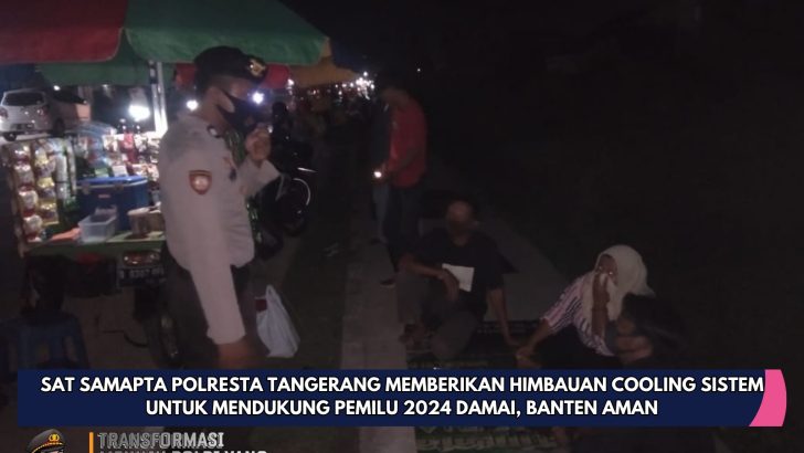 Di sekitaran Jl. Raya Aria Wangsakara Operasi Cipta Kondisi dilakukan oleh Anggota SatSamapta Polresta Tangerang.