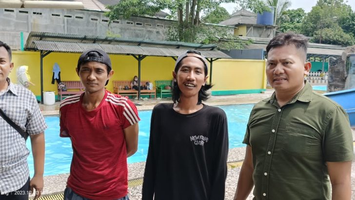Kanit 2 Sat Intelkam Polresta Tangerang Ipda Muhdiawan Melaksanakan Pengamanan tempat wisata kolam renang situ pancuran cisereh Kec. Tigaraksa