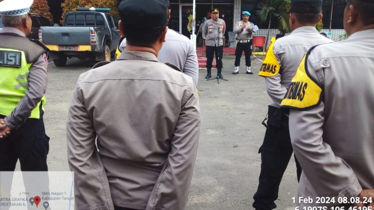 Kapolsek Pimpin Apel Pagi, dan Kesiapan Personil Polsek Balaraja Polresrta Tangerang.