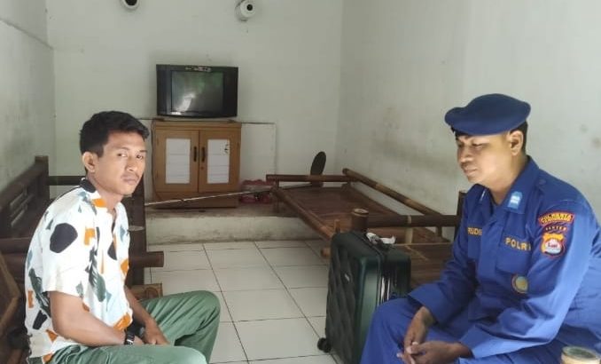 Patroli Barcode di Pesisir Pulo Cangkir Satpolairud Sampaikan Himbauan Kamtibmas