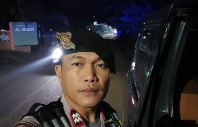 Aiptu Hevi Patroli Barcode Di perempatan pinang Tigaraksa Antisipasi Kejahatan