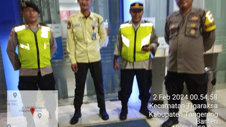 Patroli Strong Point Di Bank mandiri Tigaraksa Antisipasi Kejahatan