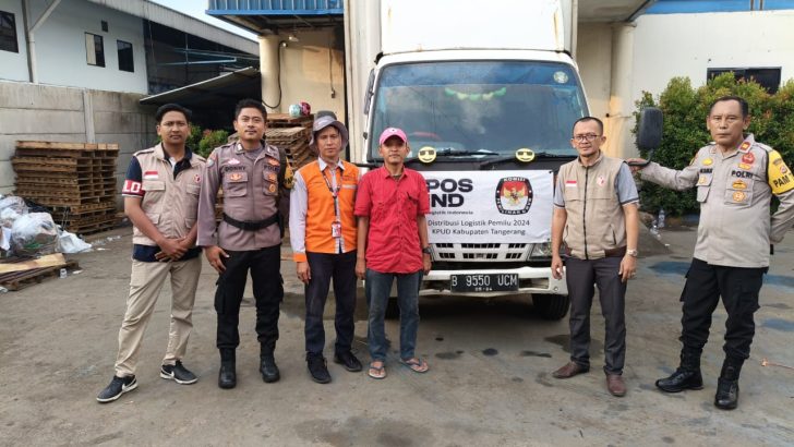 Pengawalan Pendistribusian Logistik Pemilu Tahun 2024 dari KPU Kab.Tangerang ke Kantor PPK Kec. Pasar Kemis
