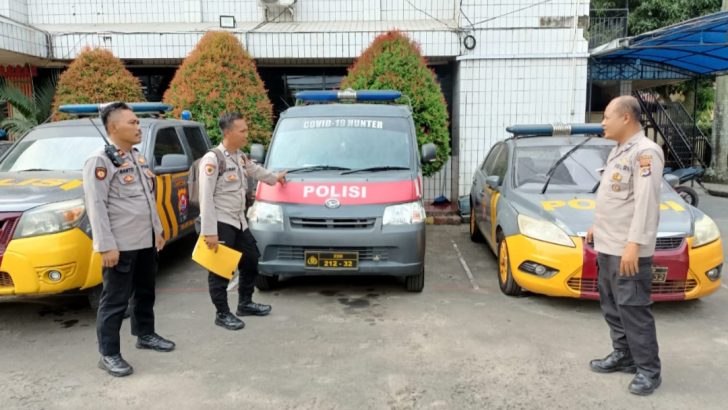 SIWAS POLRESTA TANGERANG MELAKSANAKAN KEGIATAN PENGECAKAN DAN PENGAWASAN KENDARAAN INVENTARIS KE POLSEK JAJARAN.