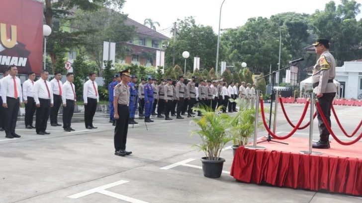 Satintelkam Polresta Tangerang Polda Banten melaksanakan apel pagi yang dipimpin oleh Kapolresta Tangerang Kombes Pol Baktiar Joko Mujiono, S.I.K, MM