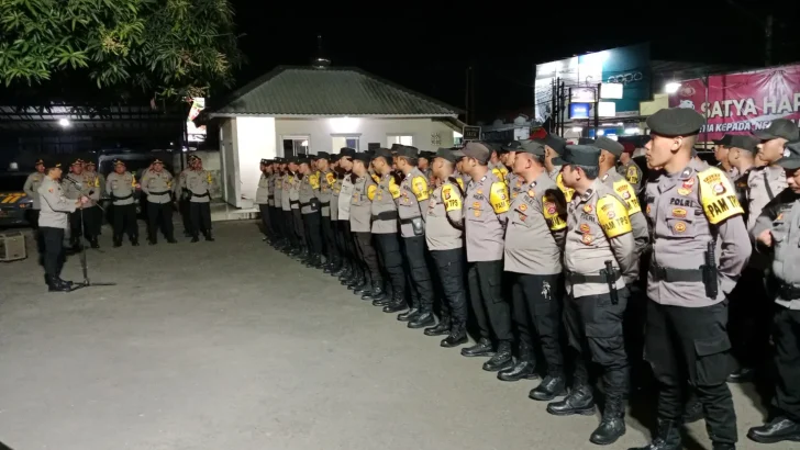 Apel Kesiapsiagaan Pengamanan TPS, Kapolsek Pasar Kemis Cek Kesiapan Personel Kawal Pemilu 2024