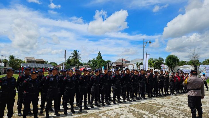 menjamin keamanan tahapan kampanye anggota sat resnarkoba melakukan pengamanan