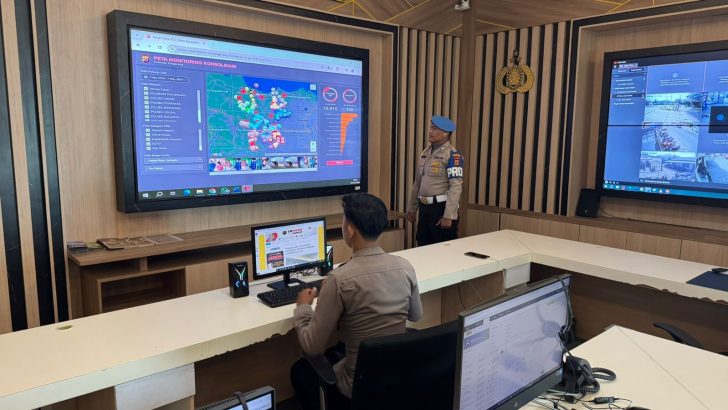 PENGECEKAN SITUASI RUANG COMMAND CENTRE POLRESTA TANGERANG OLEH PIKET SIPROPAM POLRESTA TANGERANG