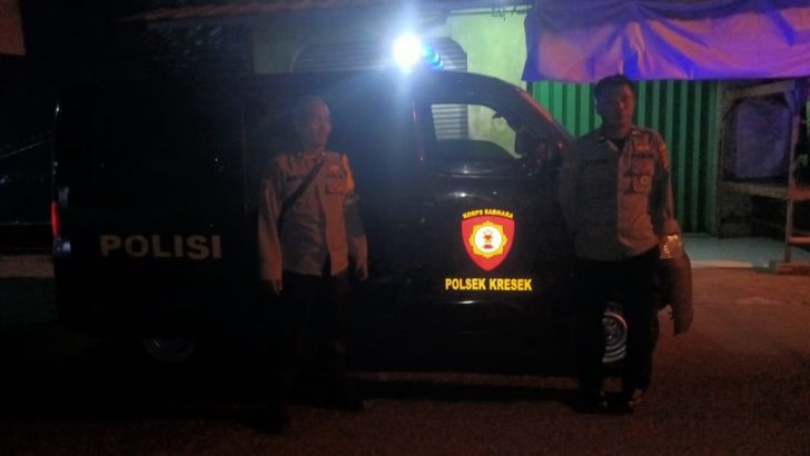 Personil Polsek Kresek tetap semangat menjaga wilayahnya dari Gangguan Kamtibmas di Malam Hari.