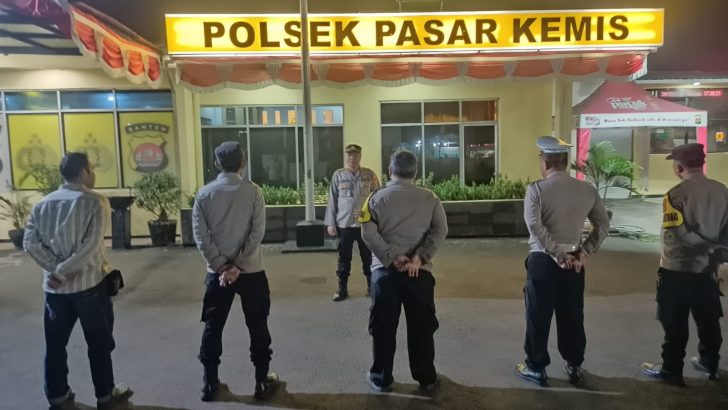 Iptu M. Syaeful Syahri Pawas Polsek Pasar Kemis Polresta Tangerang Pimpin Apel Malam