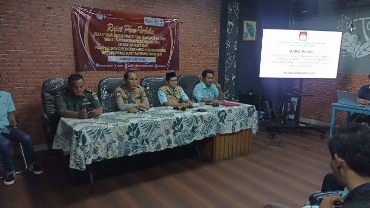 Wakapolsek Pasar kemis Hadiri Rapat Pleno Terbuka Rekapitulasi DPHP Tingkat Kecamatan Pasar Kemis