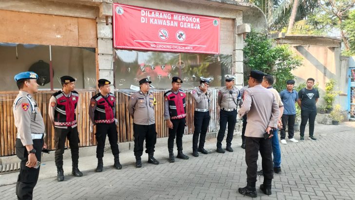 Apel pengamanan keberangkatan jemaaat Geraja Katolik Gereja Gregorius Agung Desa Gelam Jaya  Kec. Pasar  Kemis Kab.Tangerang
