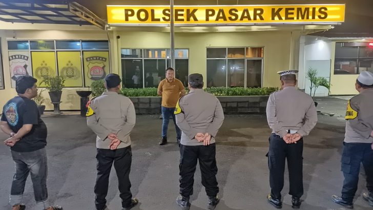 Pawas Polsek Pasar Kemis Pimpin Apel Malam Giat Patroli Antisipasi Gangguan Kamtibmas Balap Liar