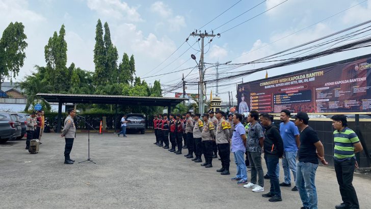 Anggota Sat Reskrim Polresta Tangerang Ikuti Apel Pengamanan Kunjungan Wakil Presiden RI di Polsek Balaraja