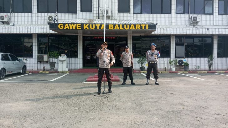 Wakapolsek Polsek Balaraja Pimpin Apel Pagi di Mapolsek Balaraja.