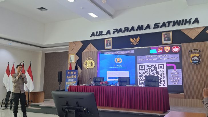Briptu Roro Mengikuti kegiatan Anev E-Mental dari Polda Banten