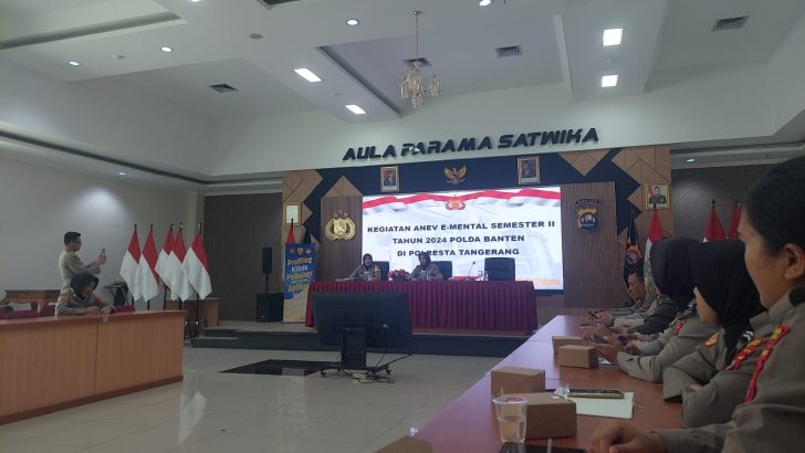 Brigadir Irza Mengikuti Anev E-Mental Semester II Tahun 2024 Polda Banten