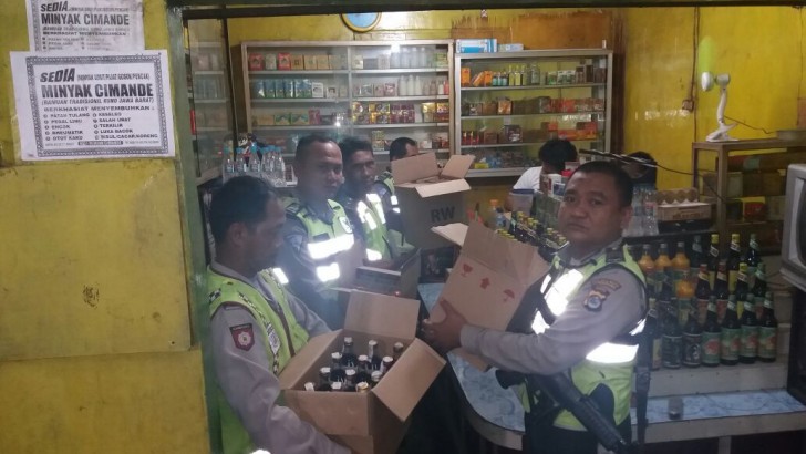 Puluhan Botol Miras dan Sejumlah Kendaraan Bermotor Terjaring Operasi Cipta Kondisi Polresta Tangerang