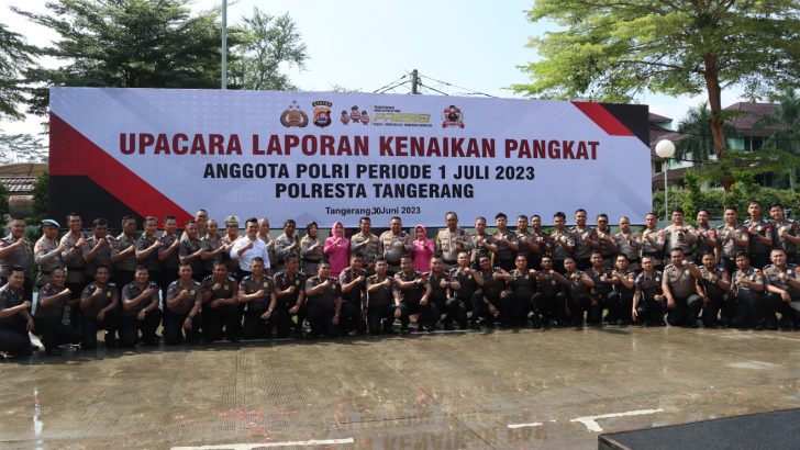Kapolresta Tangerang Pimpin upacara kenaikan pangkat 43 personel periode 1 Juli 2023