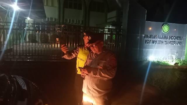 Aiptu Iwan W Patroli Barcode Di kantor MUI Tigaraksa Antisipasi Kejahatan