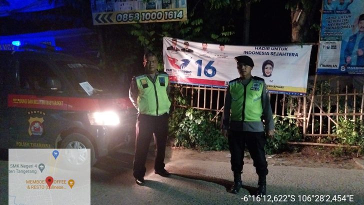 Patroli strong Point Di perempatan pinang Tigaraksa Antisipasi Kejahatan