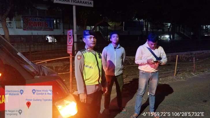 Patroli strong Point Di Pasar Gudang Tigaraksa Antisipasi Kejahatan