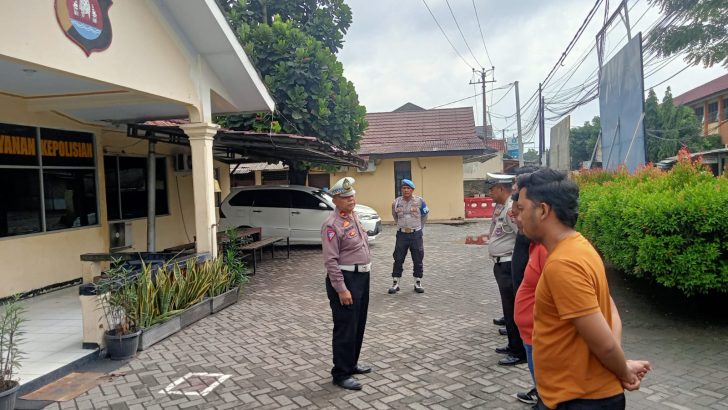 Kanit lantas Iptu Hasan Apandi SH Pimpin Apel Pagi