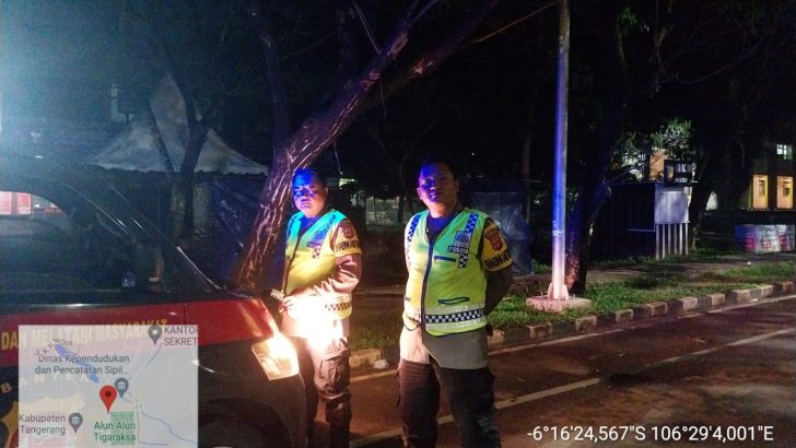 Giat strong Point Di Alun -Alun Pemda Tigaraksa Antisipasi Kejahatan