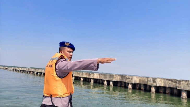 Pengamanan Objek Vital PLTU III Banten Satpolair Polresta Tangerang Gelar Patroli Perairan