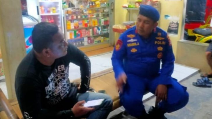 Sampaikan Himbauan Kamtibmas Satpolairud Laksanakan Patroli Barcode Malam Hari