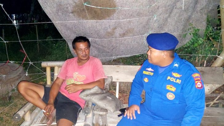Sampaikan Himbauan Kamtibmas Satpolairud Laksanakan Patroli Barcode Malam Hari