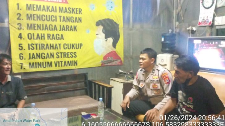 Kapospol Regency Aipda Dwi patroli dialogis malam hari jelang pemilu damai 2024 pastikan Banten aman