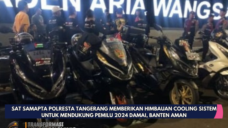 Pelaksanaaan Patroli Dialogis oleh Anggota Sat Samapta Polresta Tangerang di sekitaran Jl. Raya Aria Wangsakara memberikan pesan kamtibmas kepada Masyarakat.