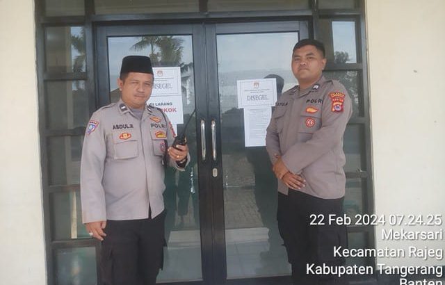 Polsek Rajeg Laksanakan Pengamanan Gudang Logistik Kotak Suara Di Kantor PPK Rajeg