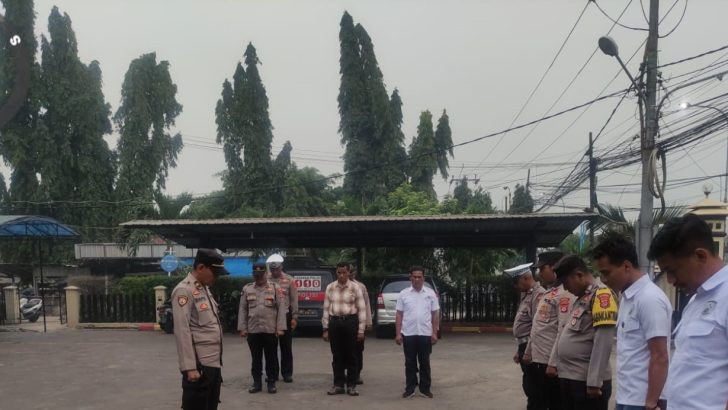 Waka Polsek Balaraja Pimpin Apel pengamanan kegiatan Isra Mi’raj Nabi Muhammad SAW dan Haul Akbar Kasepuhan Sentiong Balaraja Darkum Polsek Balaraja