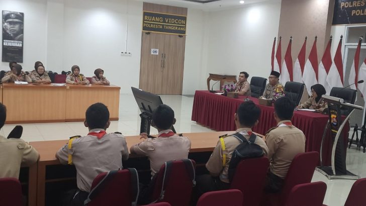 Kegiatan Pembinaan rutin pramuka Saka bhayangkara Polresta Tangerang menjelang Ops. Ketupat maung 2024