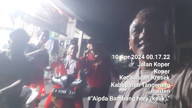 Polsek Kresek gencarkan giat Patroli Mobile malam hari antisipasi Kejahatan Jalanan di Wilayah Hukum Polsek Kresek