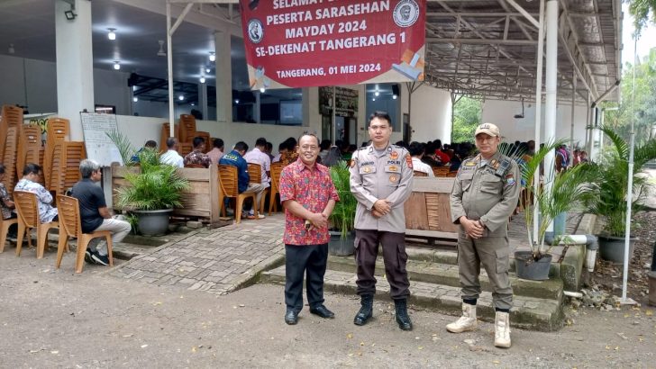 Kegiatan pemantauan dan pengamanan misa buruh menjelang may day di Gereja Bedeng ASG Kel. Kutajaya