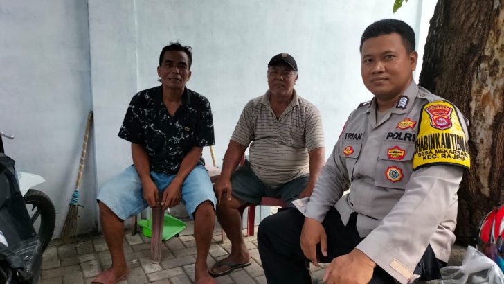 BHABINKAMTIBMAS SAMBANGI WARGANYA GUNA MEMBERIKAN EDUKASI HARKAMTIBMAS