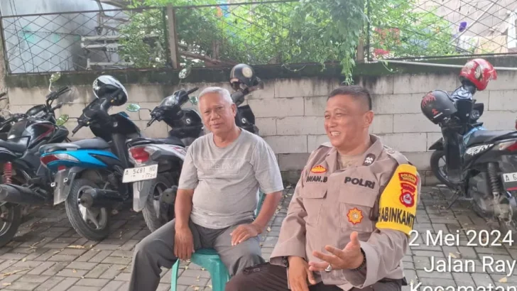 Aiptu Iwan Budiman Bhabinkamtibmas Kelurahan Balaraja Polsek Balaraja Polresta Tangerang giat Sambang, Tomas, Toga, dan Toda Kp.Kabembem RT.02/03 Balaraja.