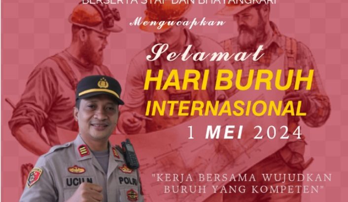 Kapolsek Pasar kemis Mengucaplan Selamat Hari Buruh, Mari Jaga Kamtibmas Bersama-sama