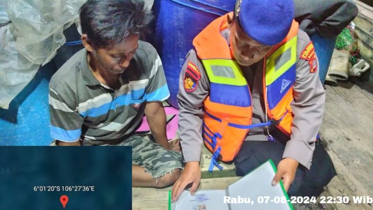 Tingkatkan Giat Patroli Di Wilayah Perairan Lontar Banten Oleh Personel Sat Polairud Polresta Tangerang