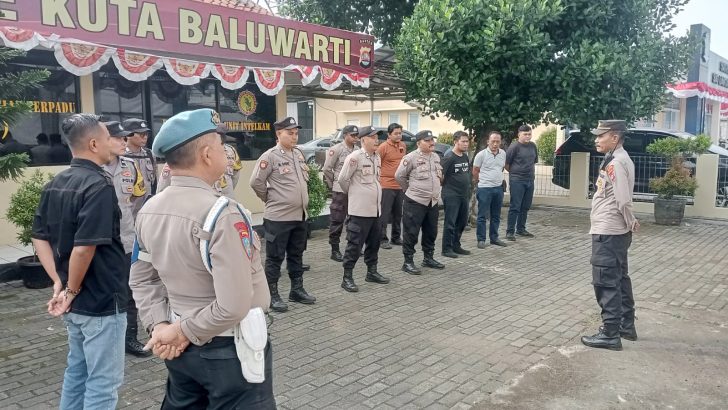 Kegiatan rutin Apel pagi personil polsek rajeg polresta tangerang