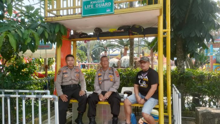 Personil Sat Pamobvit Polresta Tangerang melaksanakan kegiatan Patroli Objek Wisata pemantauan Tempat Wisata Wahana Kolam Renang Citra Raya.