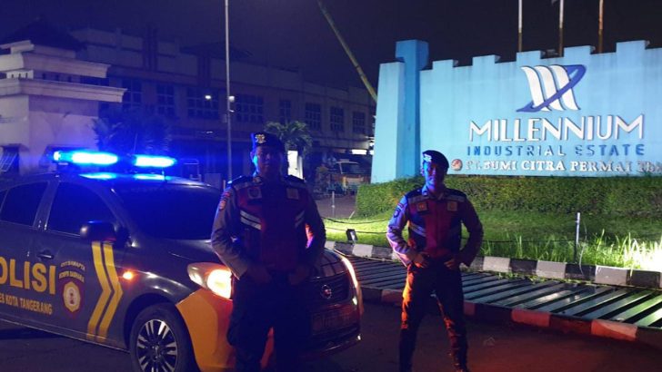 Di sekitaran Darkum Polsek Tigaraksa Anggota Sat Samapta Polresta Tangerang melaksanakan Operasi Cipta Kondisi dipimpin pawas.