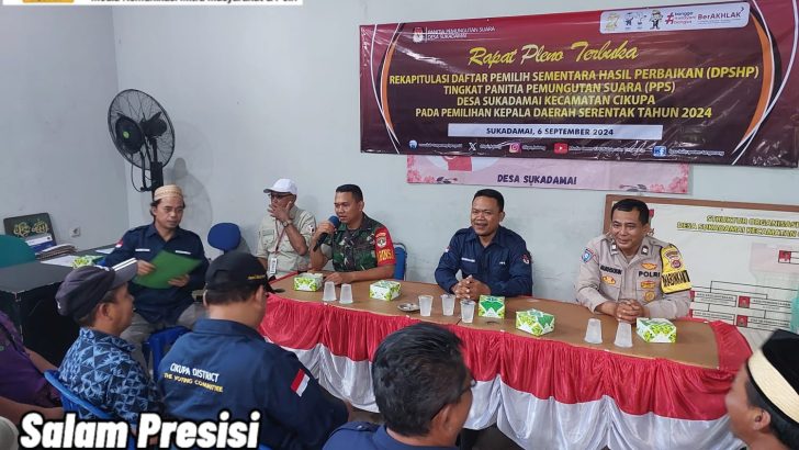 Rapat Pleno Terbuka Rekapitulasi Daftar Pemilih Desa Sukadamai untuk Pilkada 2024 Berjalan Kondusif